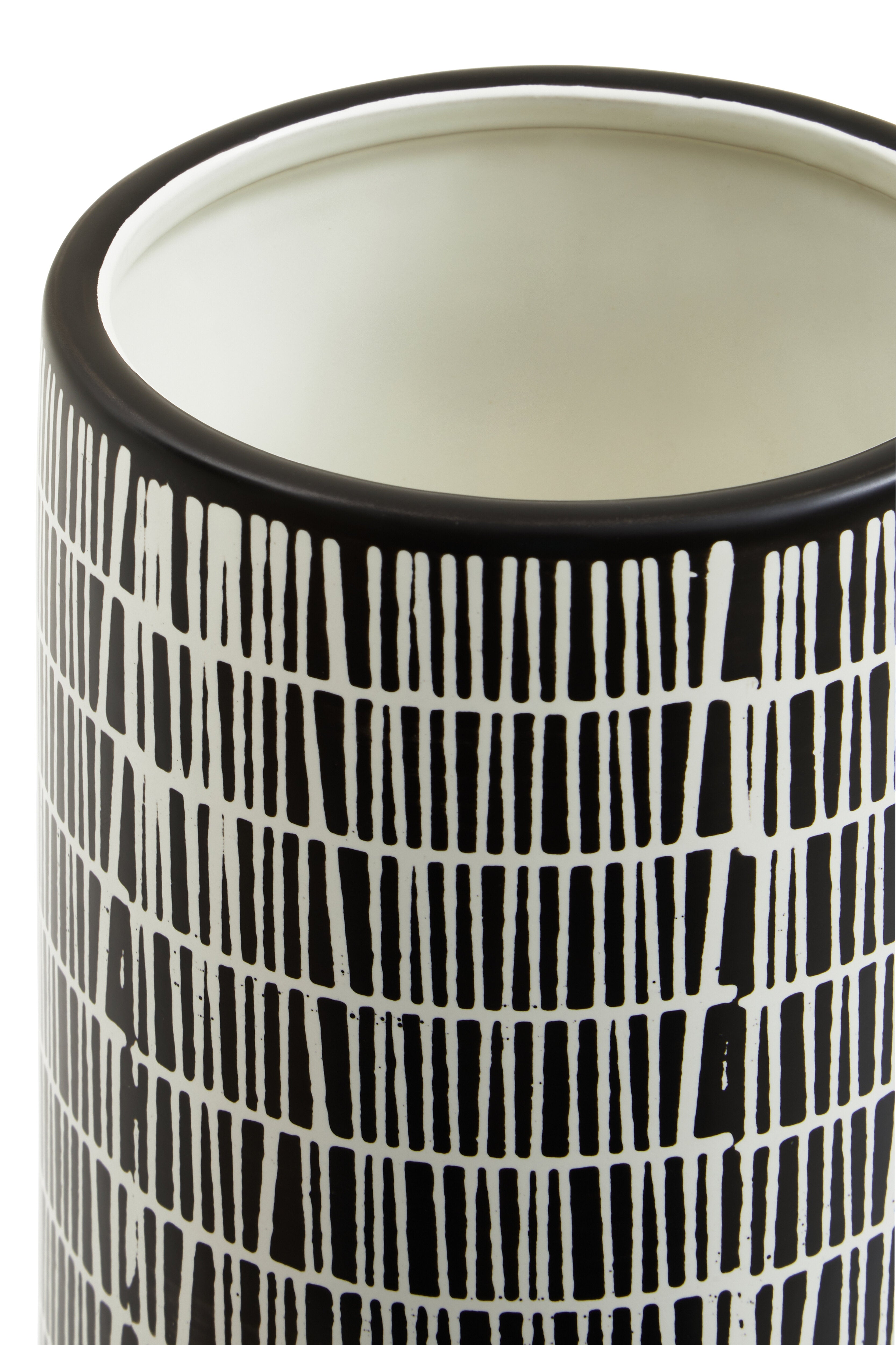 Carlo Natural Black & White Striped Vase | Large